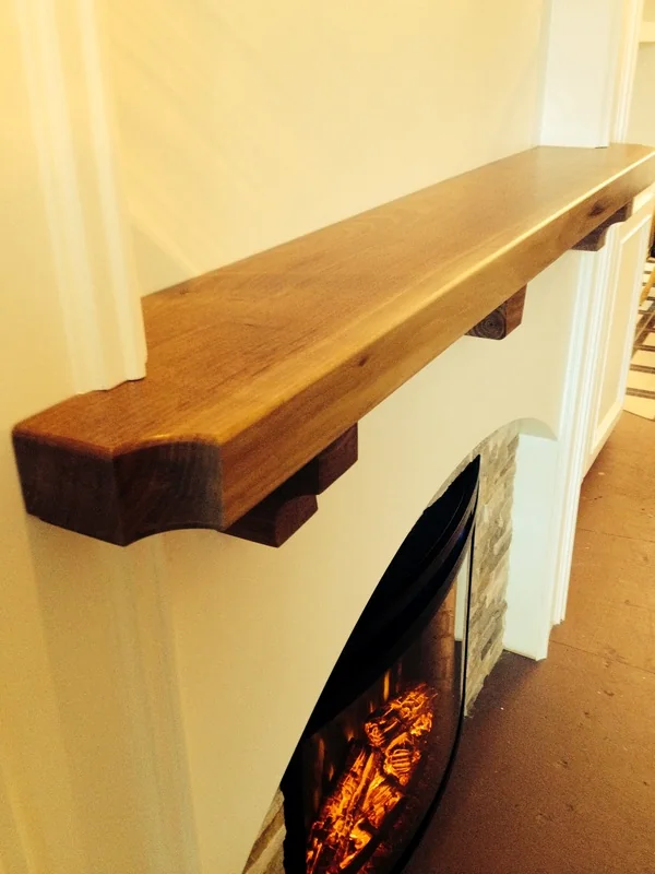 Solid wood fireplace mantel
